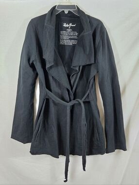 Lucky Brand Women's Black Wrap Knit Cardigan Jacket Size XL (Fits Like A Large)